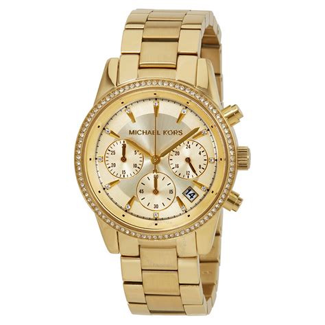 michael kors damen chronograph gold|Michael Kors watch ladies gold.